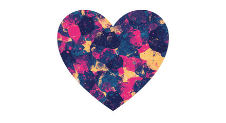 Abstract Heart with Pink Blue Texture Transparent Background