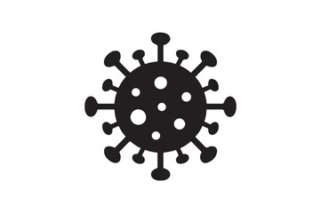 Obraz premium Virus Structure icon silhouette vector with white background