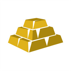 Gold Bars Silhouette on transparent background for web and graphic design