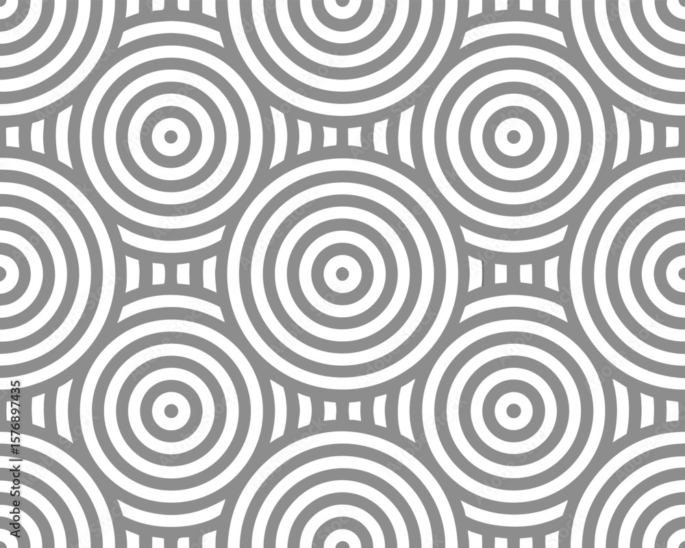 Aufkleber seamless geometric pattern featuring concentric circles in shades of gray with a modern background d