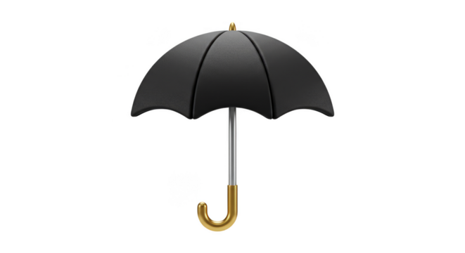 Black Umbrella Isolated Weather Protection Accessory Rain Equipment