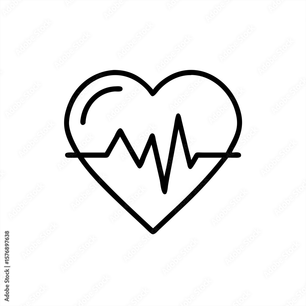 Poster heartbeat on transparent background for web and graphic design