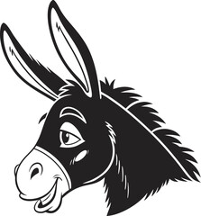 black and white illustration of a white horse