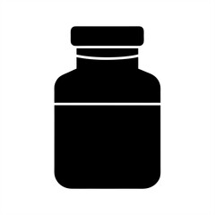 Medicine Bottle Silhouette on transparent background for web and graphic design