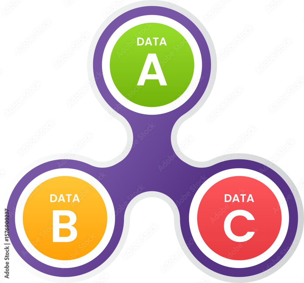 Aufkleber flowchart data visualization connected nodes for strategic planning and data management