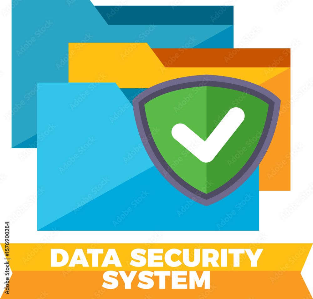 Poster secured folders icon data security system for confidential file management
