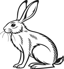 black and white rabbit