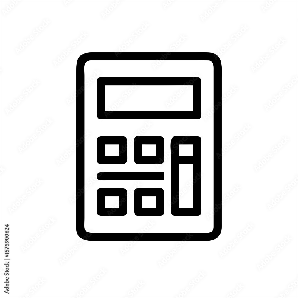 Poster calculator silhouette on transparent background for web and graphic design