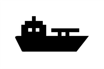 Container Ship Silhouette on transparent background for web and graphic design