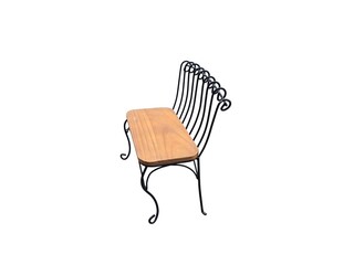 The white background in the picture is a multipurpose decorative chair with a curved black steel frame with a beautiful, strong pattern. There is a colorful wooden board as a stand.



