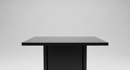 Modern Minimalist Black Table on Neutral Background