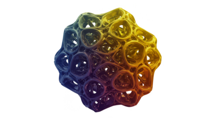 Abstract Orb Transparent Background 3D Sphere Geometric Particle