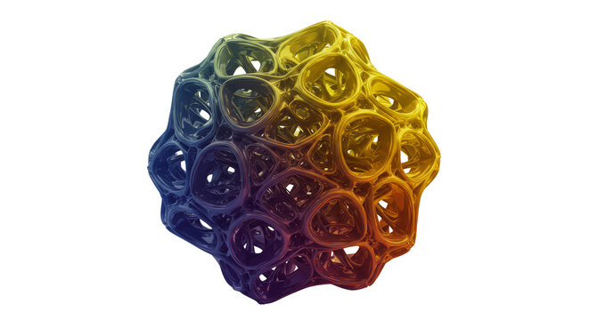 Abstract Orb Transparent Background 3D Sphere Geometric Particle