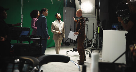 Director, script and instruction to actor on set for creative guidance, cast direction and tips....