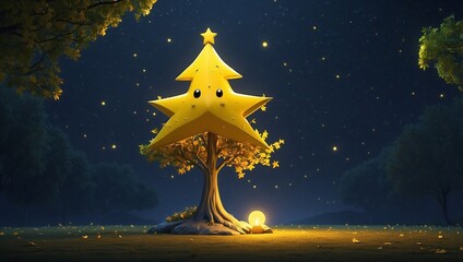 Falling Leaves Comfort Frowning Yellow Star