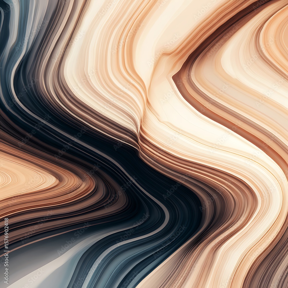 Poster abstract flowing color curves and lines