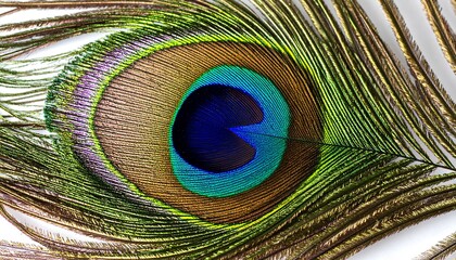 Fototapeta premium peacock feather closeup background