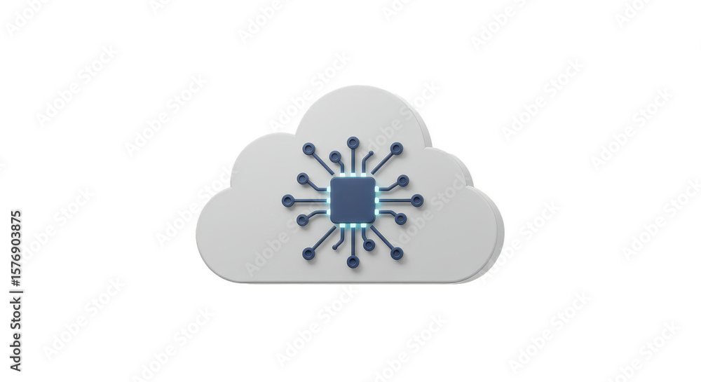 Aufkleber cloud computing data network technology illustration transparent background