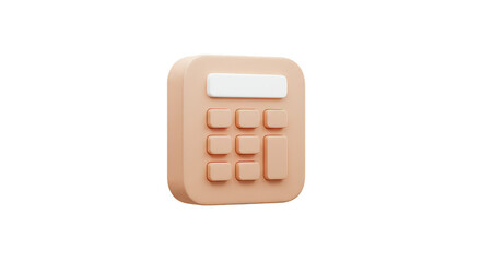 Beige Calculator 3D Render Mathematics Finance Accounting Business Number