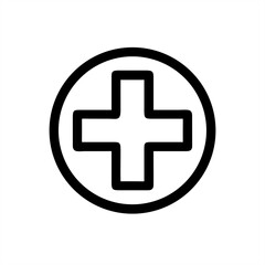 Obraz premium Medical Cross Silhouette on transparent background for web and graphic design