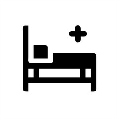 Patient Bed Silhouette on transparent background for web and graphic design
