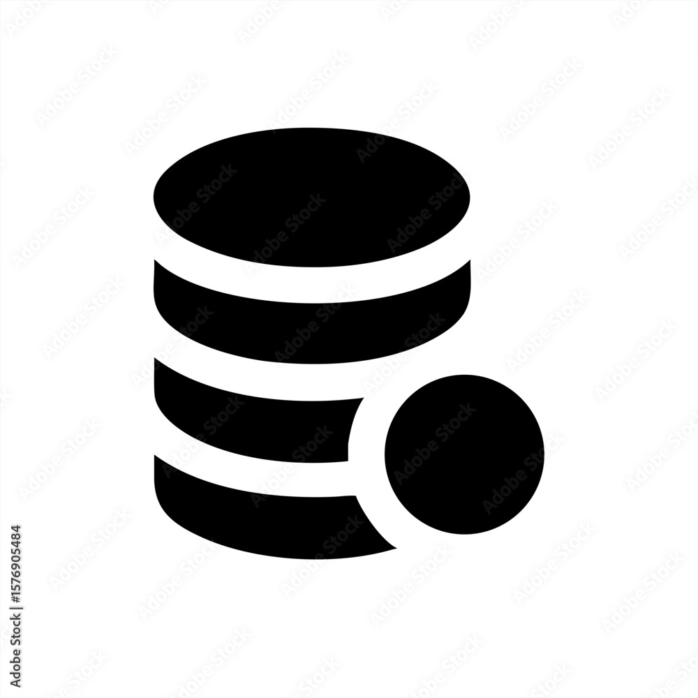 Poster stack of coins silhouette on transparent background for web and graphic design