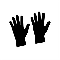 Obraz premium Surgical Gloves Pair Silhouette on transparent background for web and graphic design