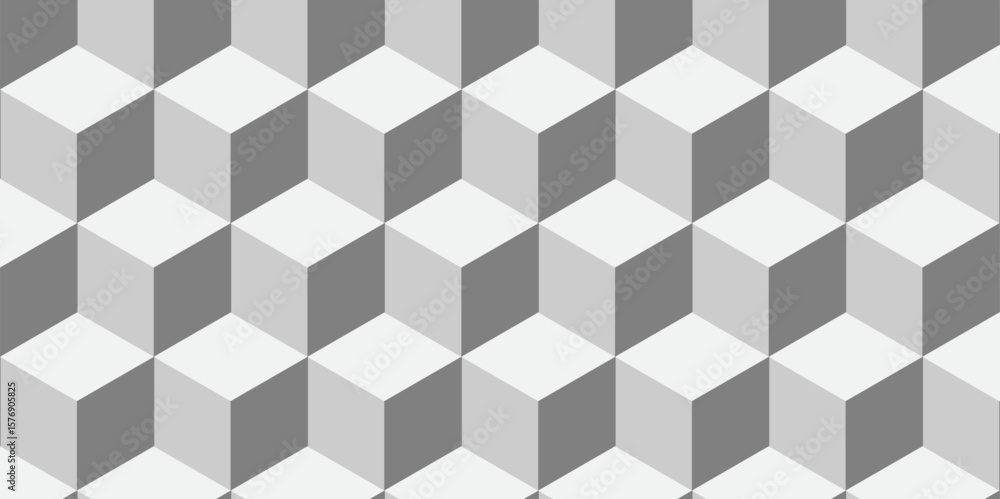 Poster 3d futuristic minimal honeycomb mosaic white and gray background. modern hexagon seamless vector pat
