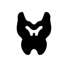 Thyroid Gland Silhouette on transparent background for web and graphic design