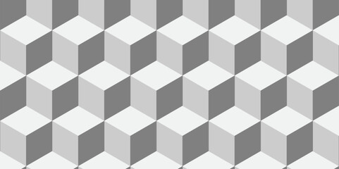 3D Futuristic minimal honeycomb mosaic white and gray background. Modern hexagon seamless vector pattern.	
