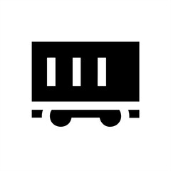 Train With Cargo Container Silhouette on transparent background for web and graphic design