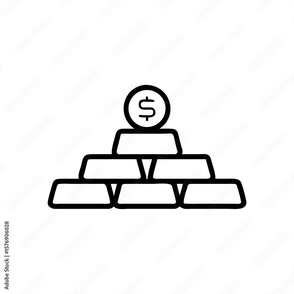 Poster stack of coins on transparent background for web and graphic design