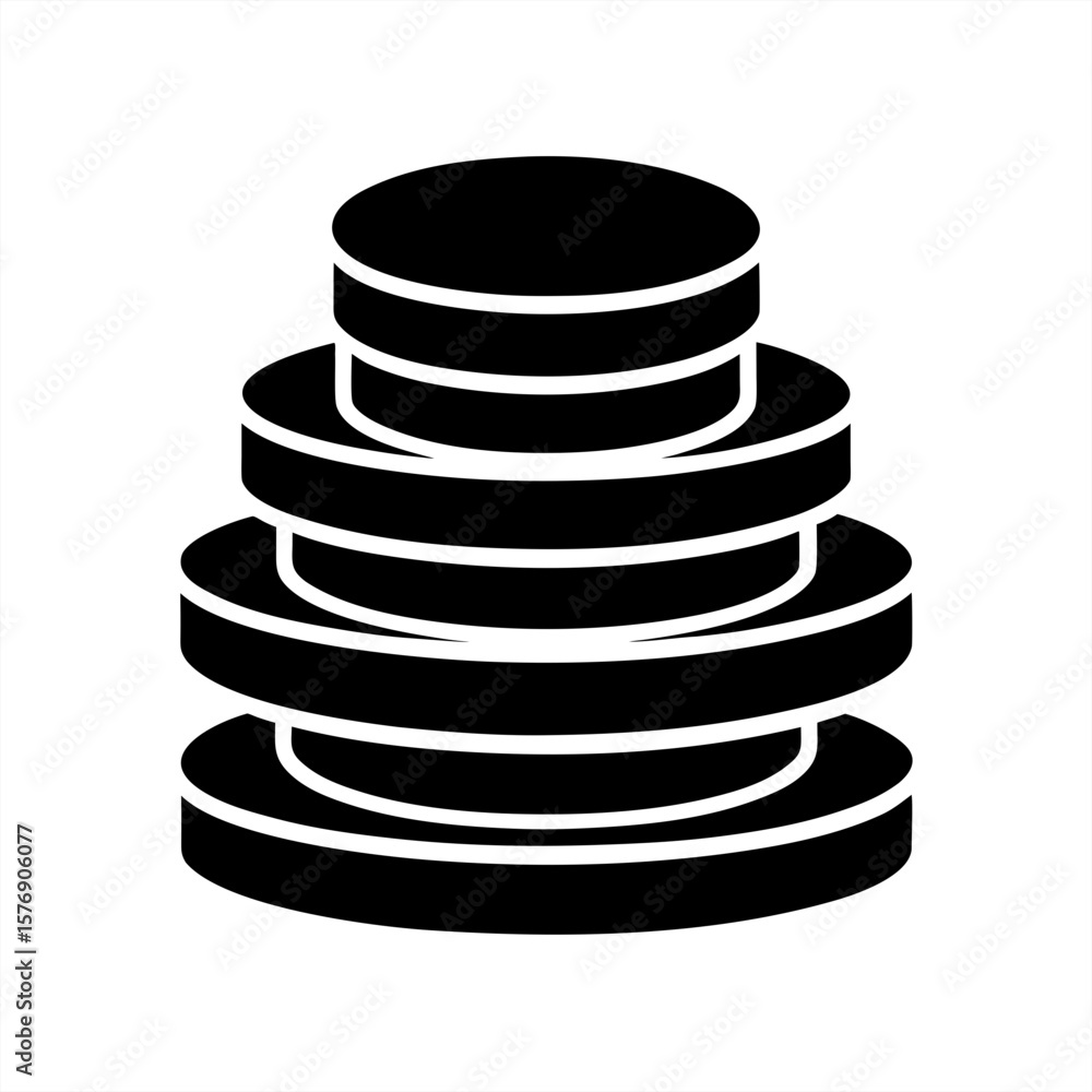 Poster stack of coins on transparent background for web and graphic design