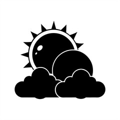 Sun And Clouds on transparent background for web and graphic design