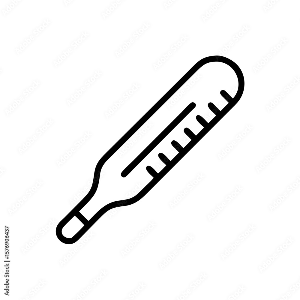 Poster thermometer on transparent background for web and graphic design