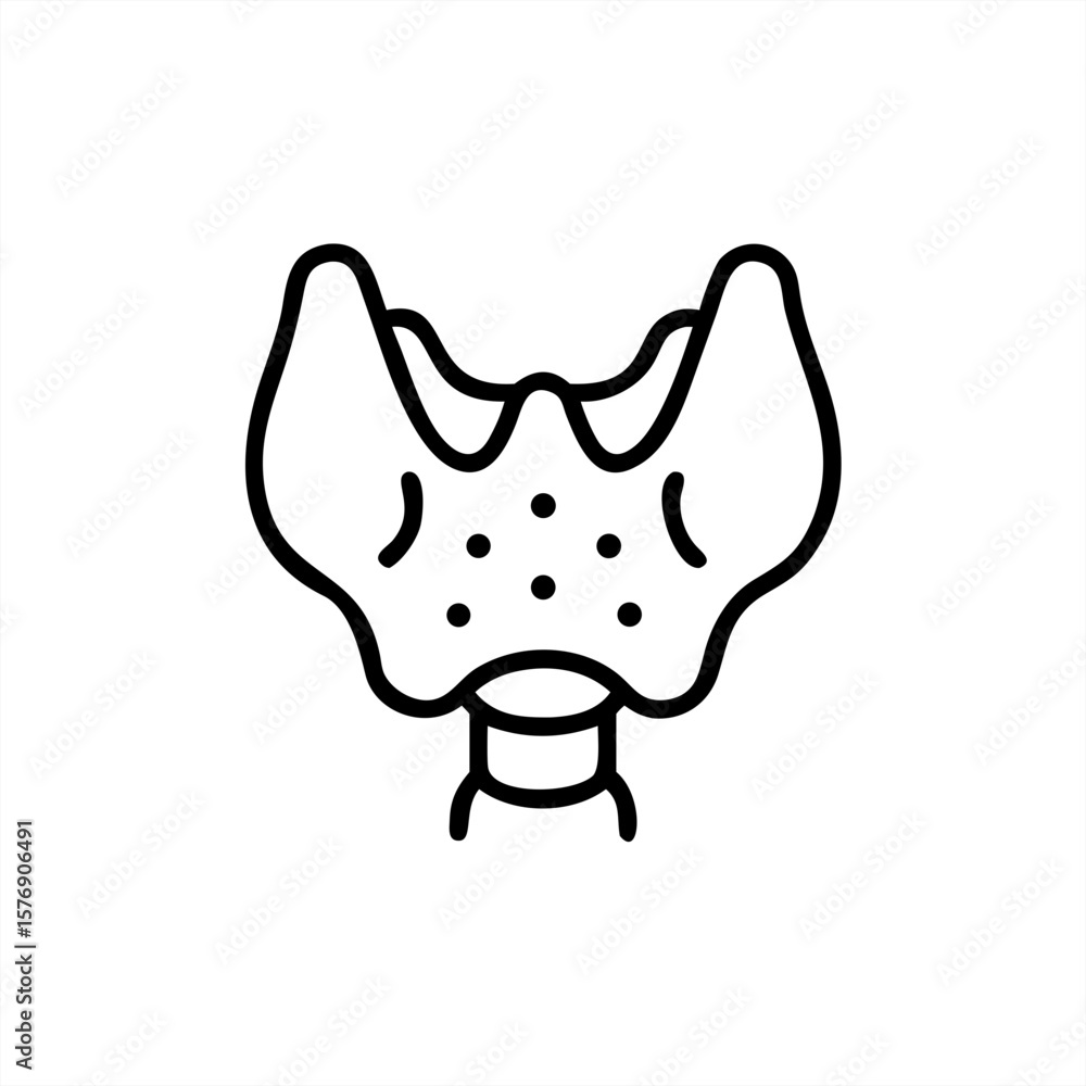 Poster thyroid gland on transparent background for web and graphic design