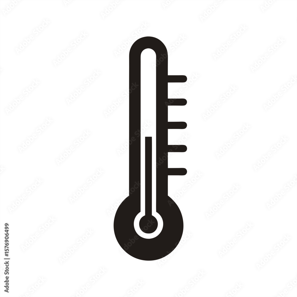 Poster thermometer on transparent background for web and graphic design