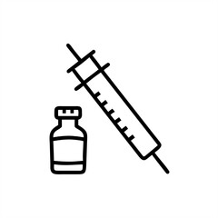 Vaccine Syringe And Vial on transparent background for web and graphic design