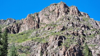 rocky mountain peak in autumn
