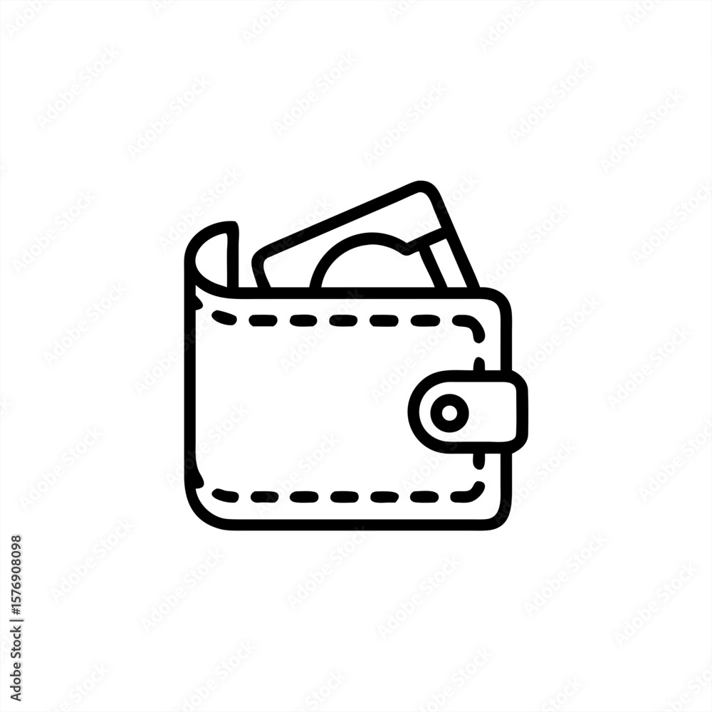 Poster wallet with cash on transparent background for web and graphic design