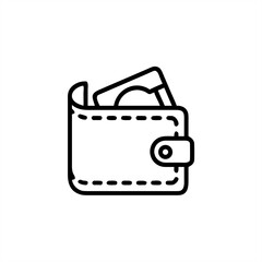 Wallet With Cash on transparent background for web and graphic design
