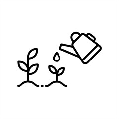 Watering Can With Seedlings on transparent background for web and graphic design