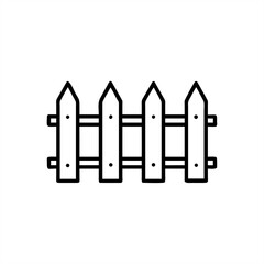 Wooden Garden Fence on transparent background for web and graphic design