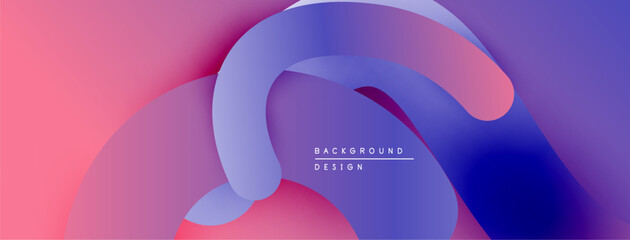 Abstract fluid shapes blend, creating vibrant pinks, blues, purples. Modern design evokes movement, depth, visual interest.