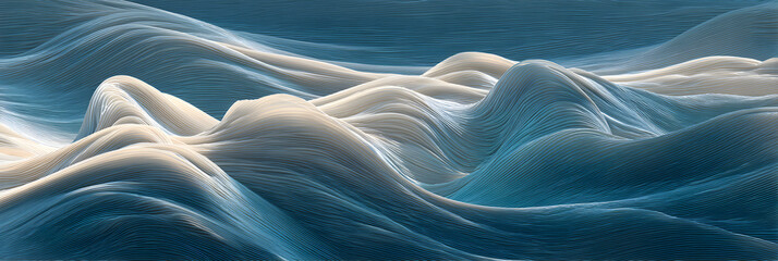Harmonious Wave Patterns: A Visual Symphony of Motion and Rhythm Evoking the Calming and Profound Essence of Nature's Cycles