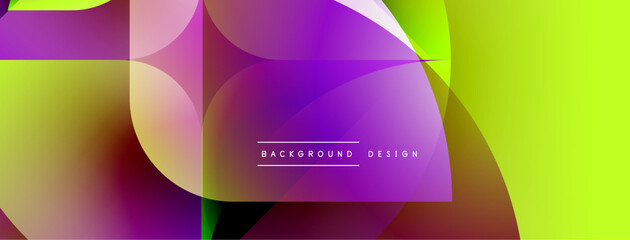 Abstract vibrant shapes overlap. Colors blendpurple, yellow, orange. Modern design creates dynamic visual effect. Background text reads background design.