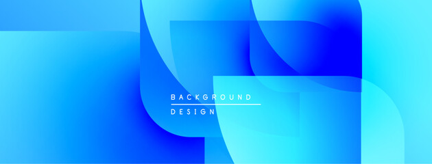 Naklejka premium Abstract blue background. Overlapping shapes create dynamic visual effect. Modern design suitable for digital projects.