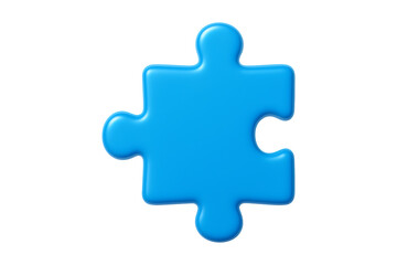 Fototapeta premium 3D Blue Puzzle Piece Isolated on a Transparent Background