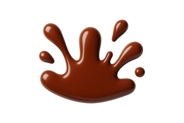 Obraz premium 3D Chocolate Splash Icon Isolated on a Transparent Background
