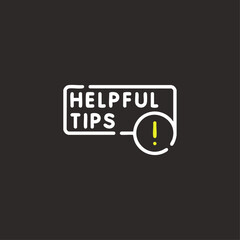 Helpful Tips icon logo flat vector design